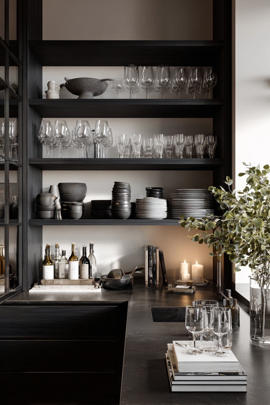 Integrate Open Black Shelving Units