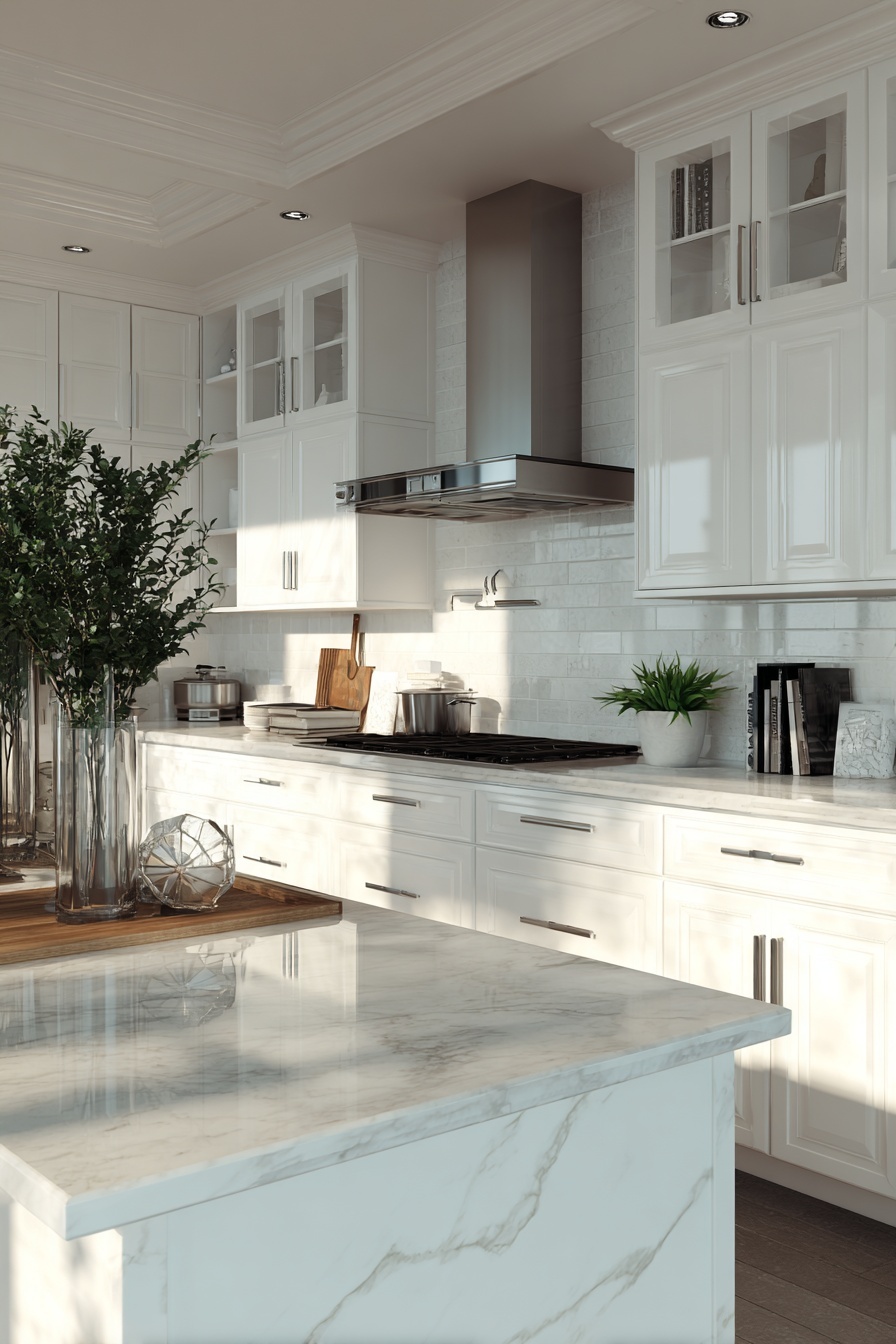 Simple Clean Look with White Cabinets