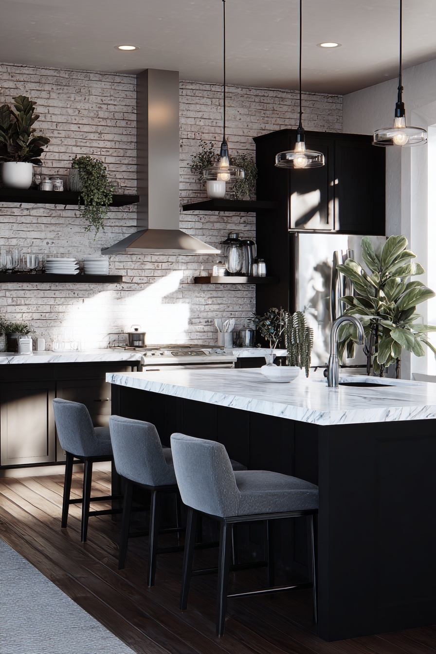 Sophisticated Touch with Black Fixtures