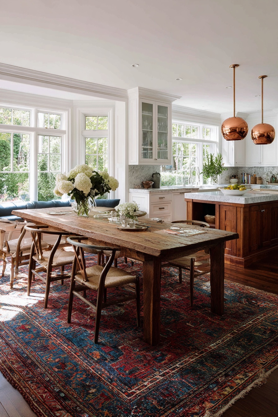 Install a Vintage Rug for Warmth