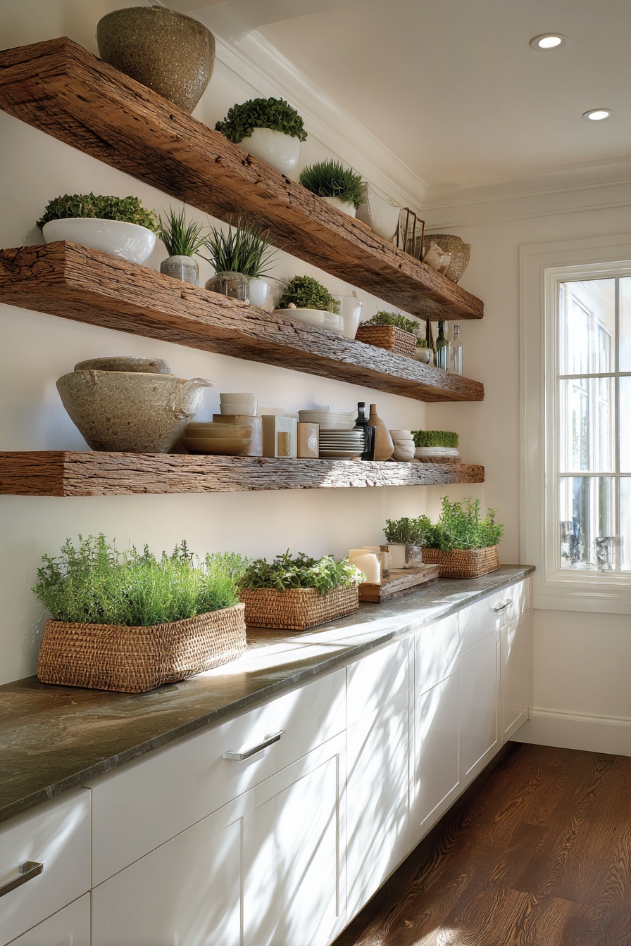 Install Open Shelving with Reclaimed Wood