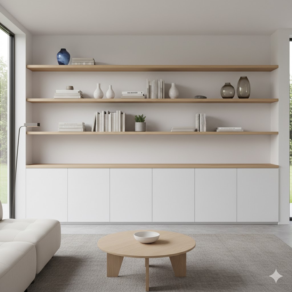 Minimal clutter in modern elegant living room