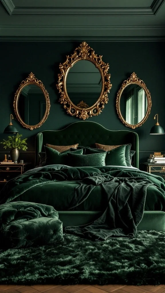 Luxurious Velvet and Gold Accent