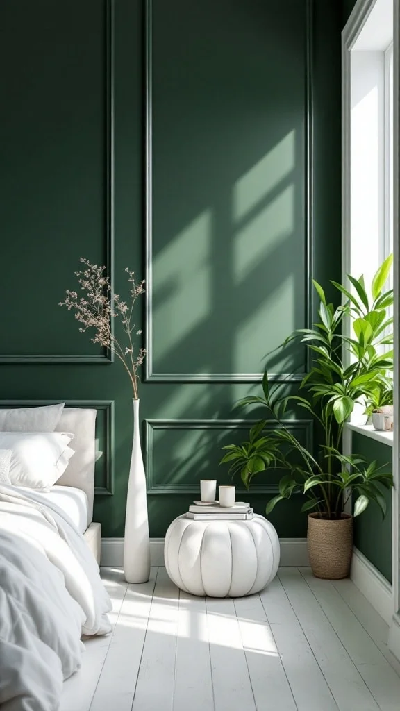 Timeless Green and White Contrast