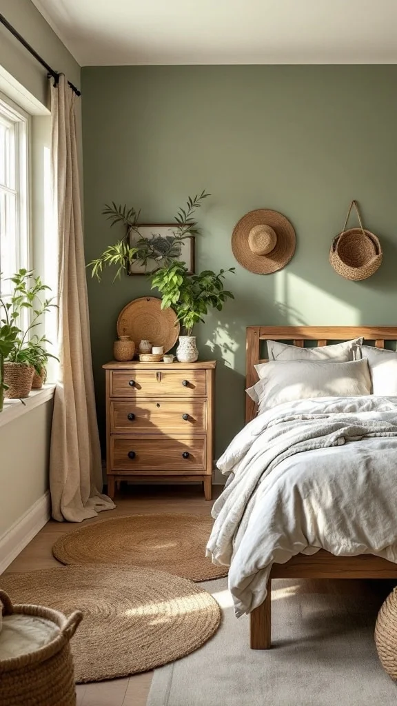 Harmonizing Sage Green with Natural Wood Elements