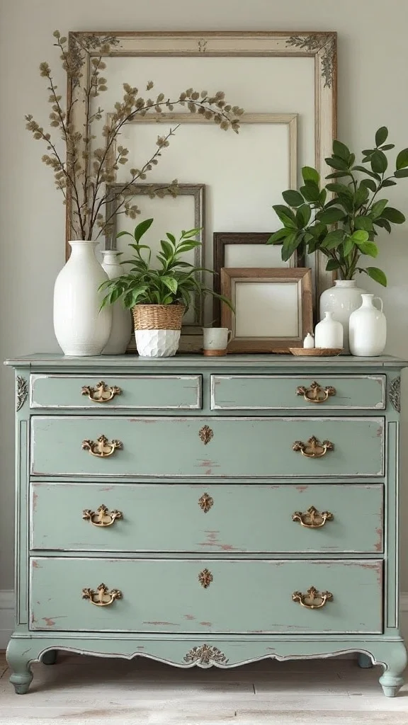 Antique Dresser in Soothing Sage Green