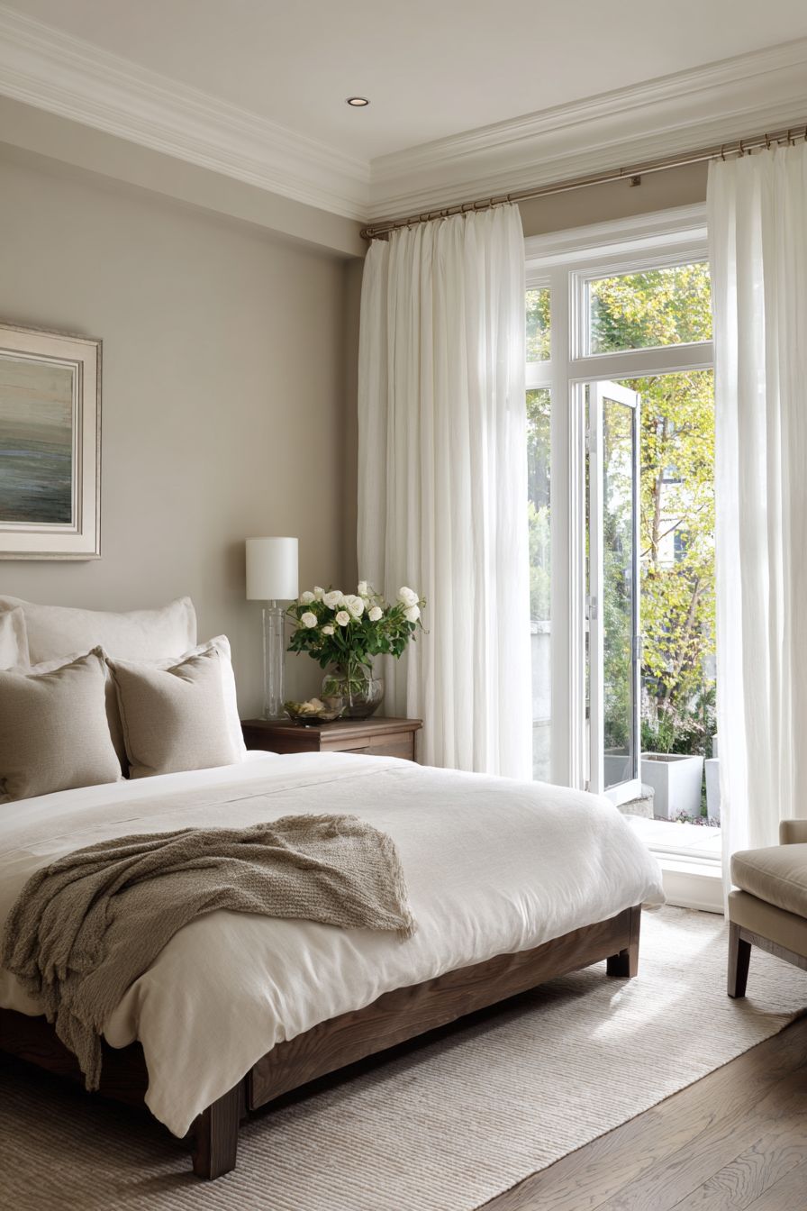 Install Sheer White Curtains For Airy Feel