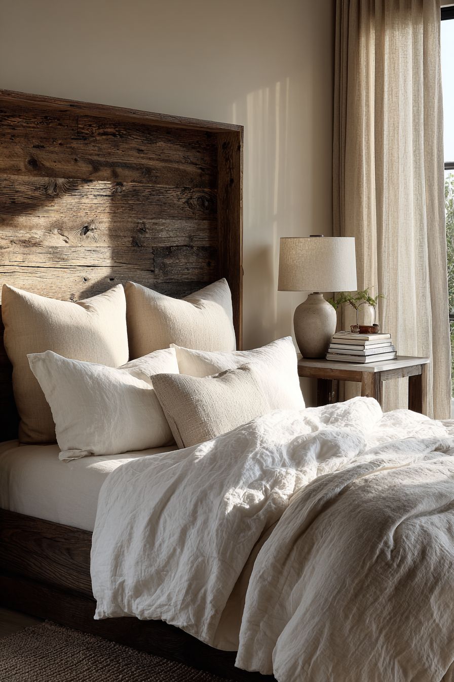 Add A Rustic Wooden Headboard