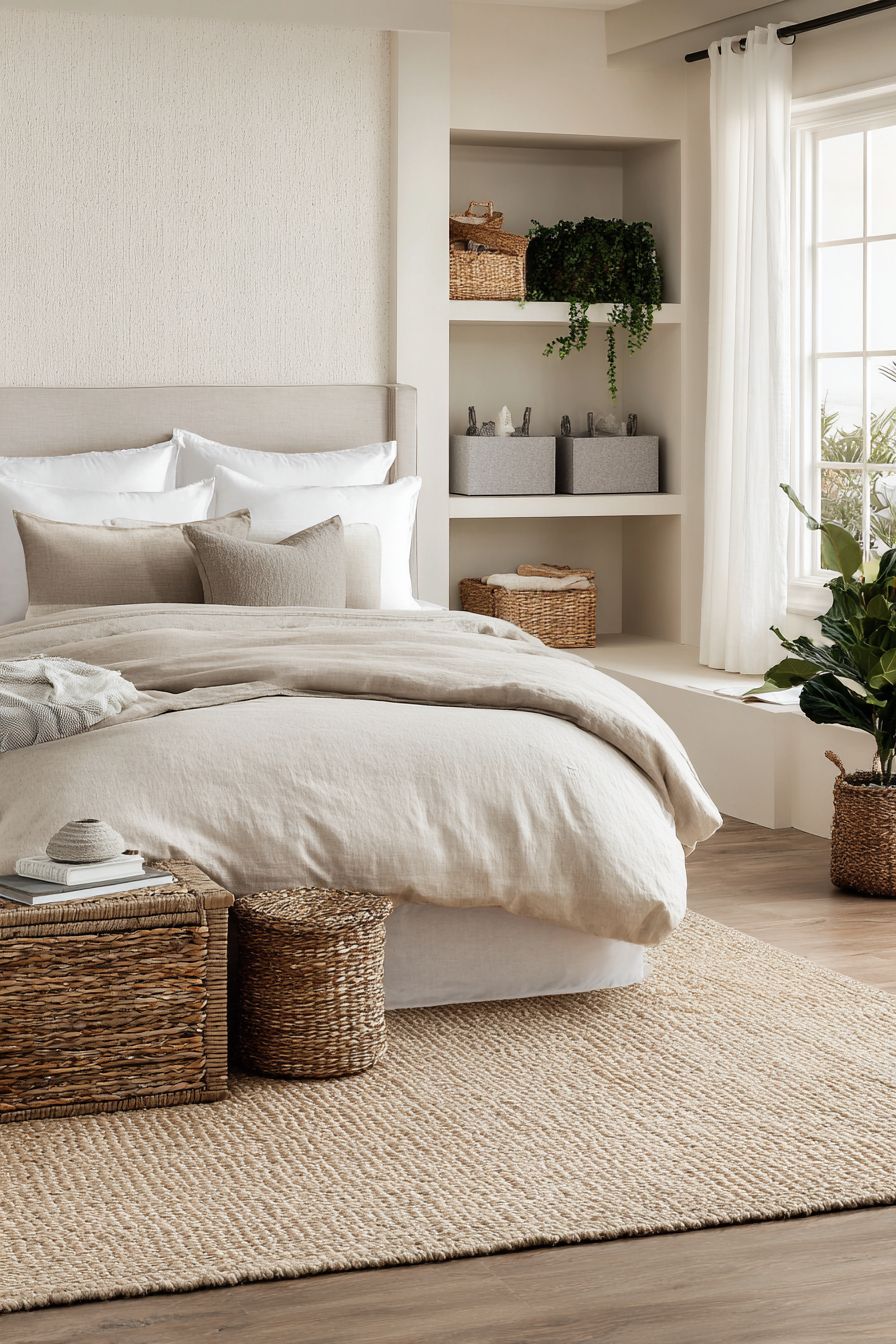 Organize With Decorative Neutral Storage