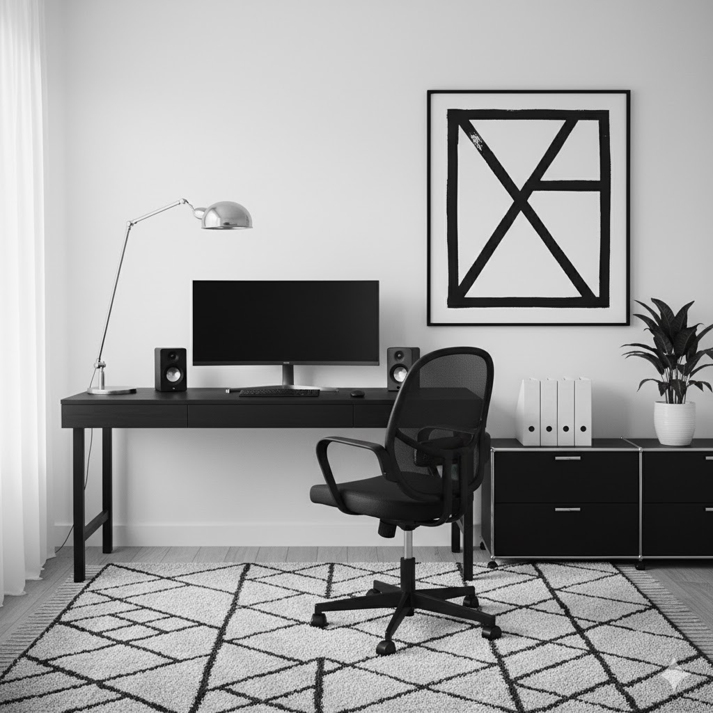 Black and white modern office