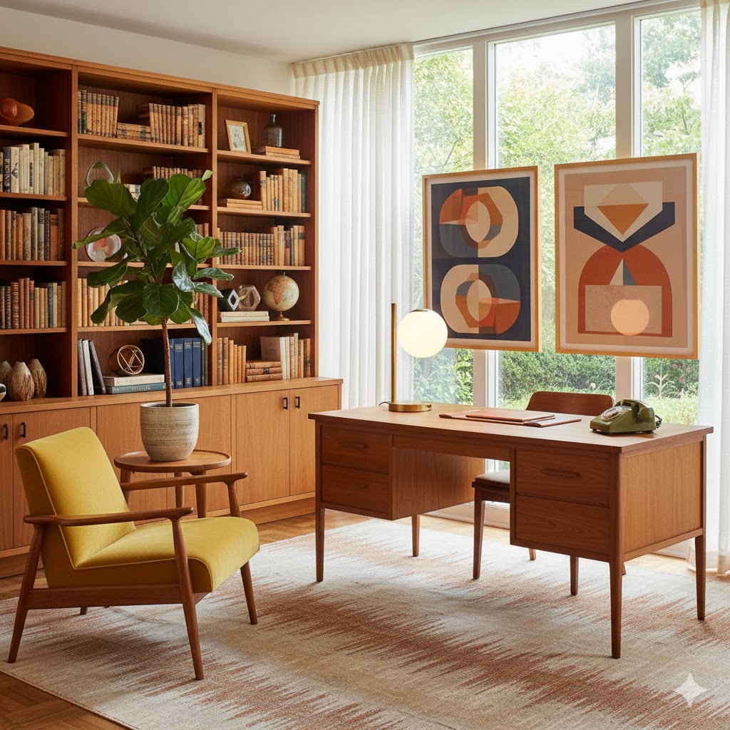 Mid-century modern home office
