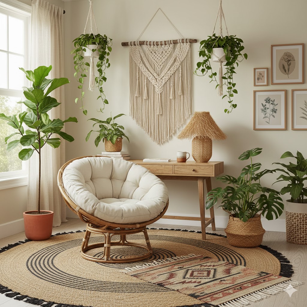 Boho chic home office