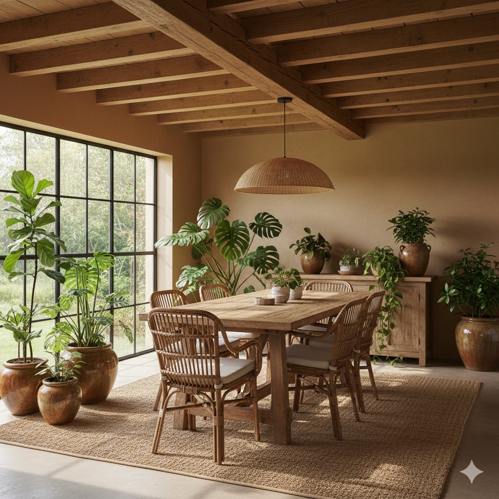 Natural materials in Mexican home decor