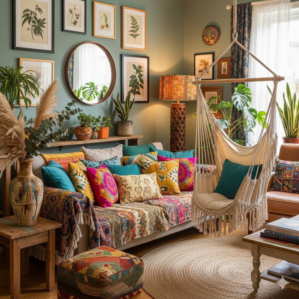 Whimsical decor elements in Mexican style