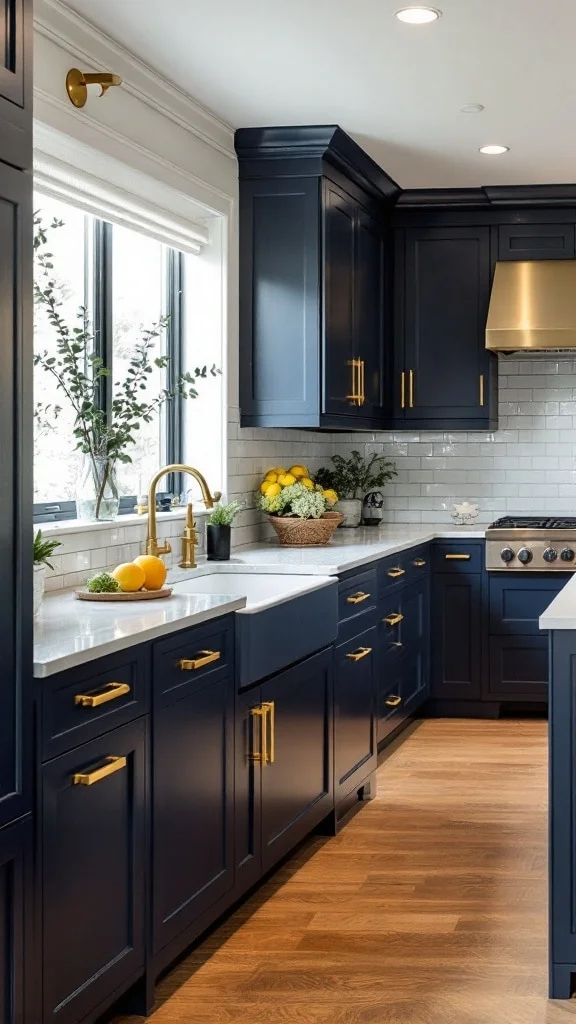 Navy and Brass Contrast