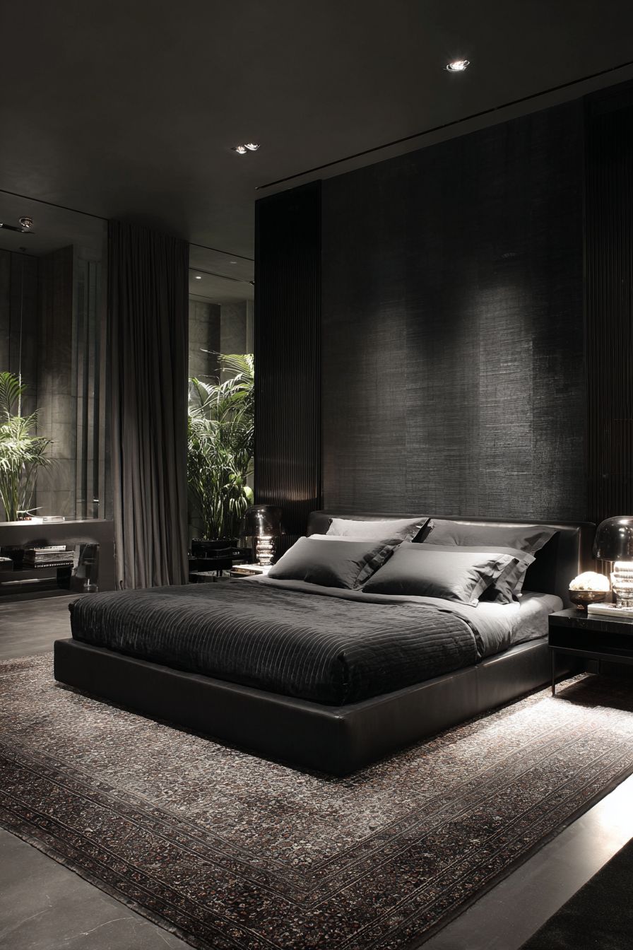 Layer Black Rugs for Depth