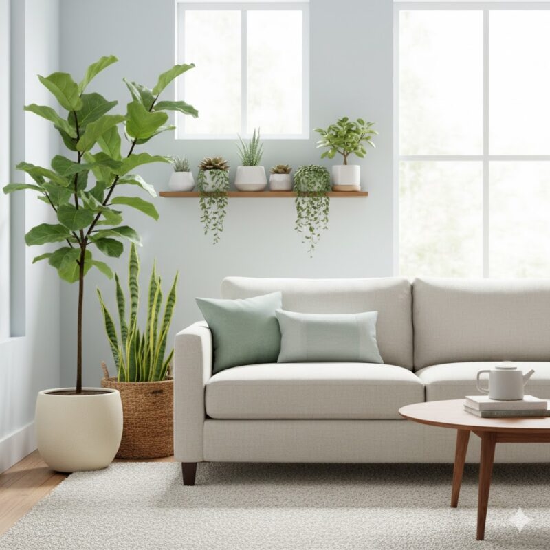 Indoor plants in living room
