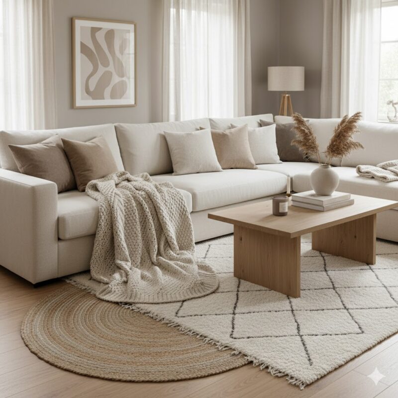 Textured living room decor