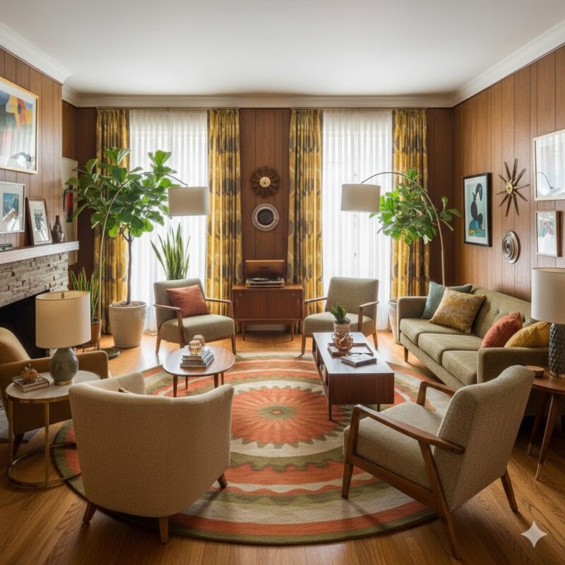 Rearranged living room furniture