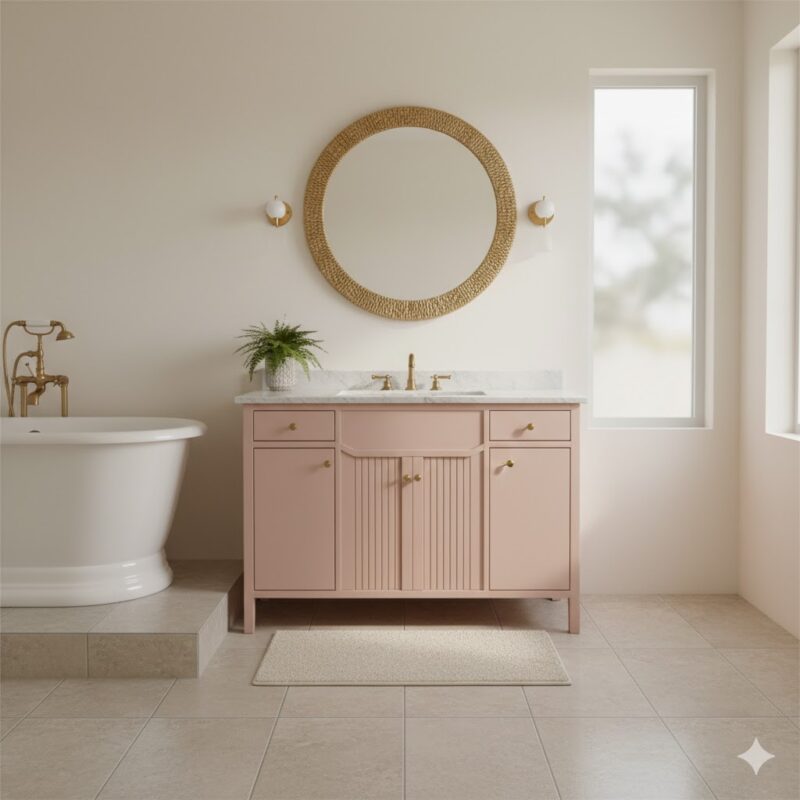 Bold pink bathroom vanity