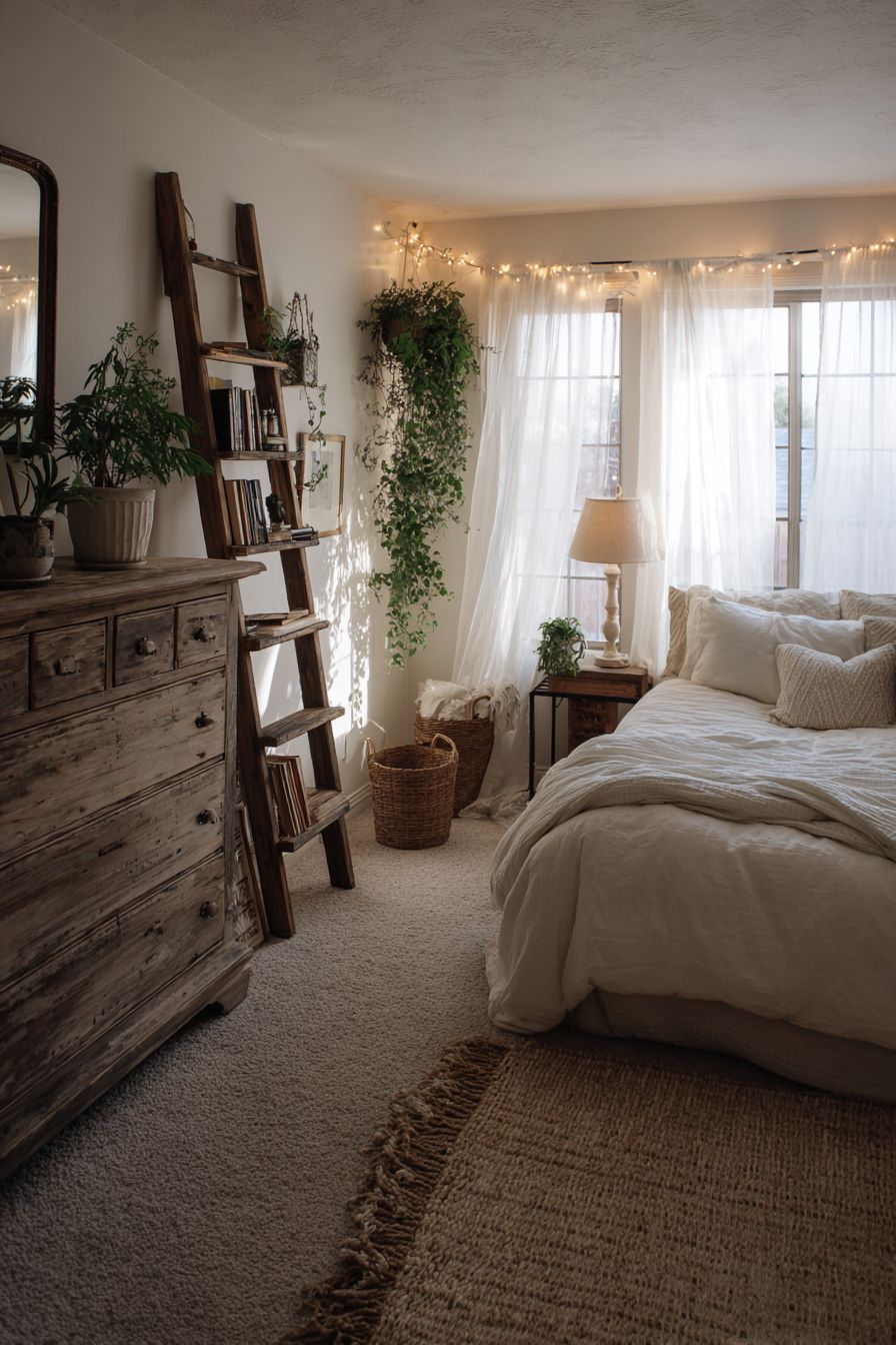 Functional Charm with Rustic Ladder Decor