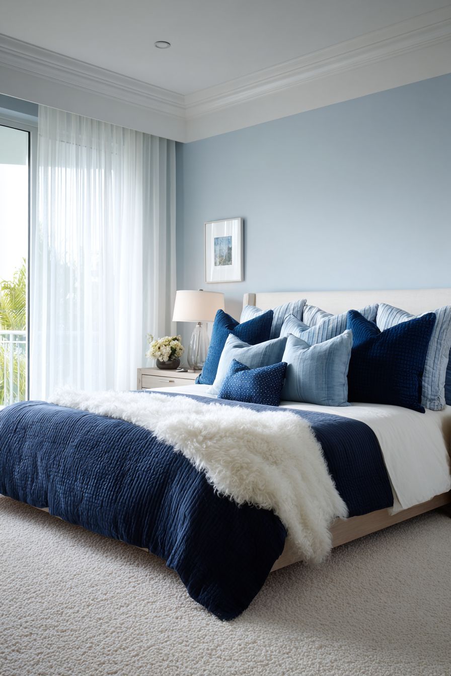 Use Blue Accent Pillows