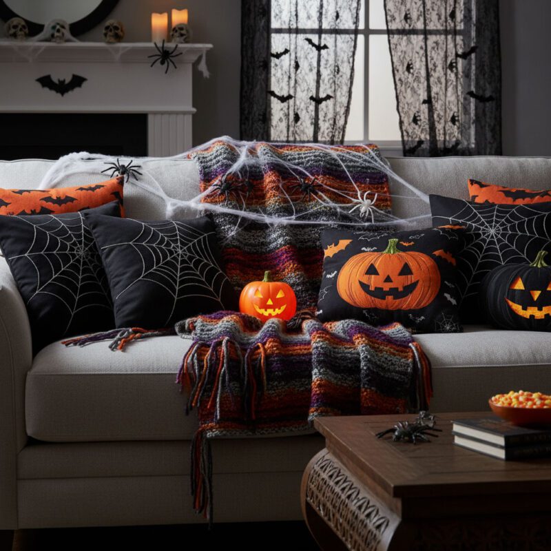 Halloween throw pillows