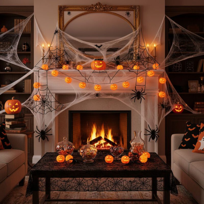 Spider web Halloween décor