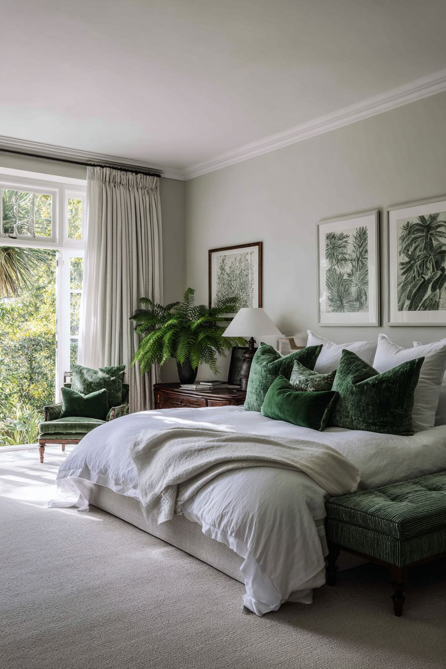 Add Green Accents with Cushions