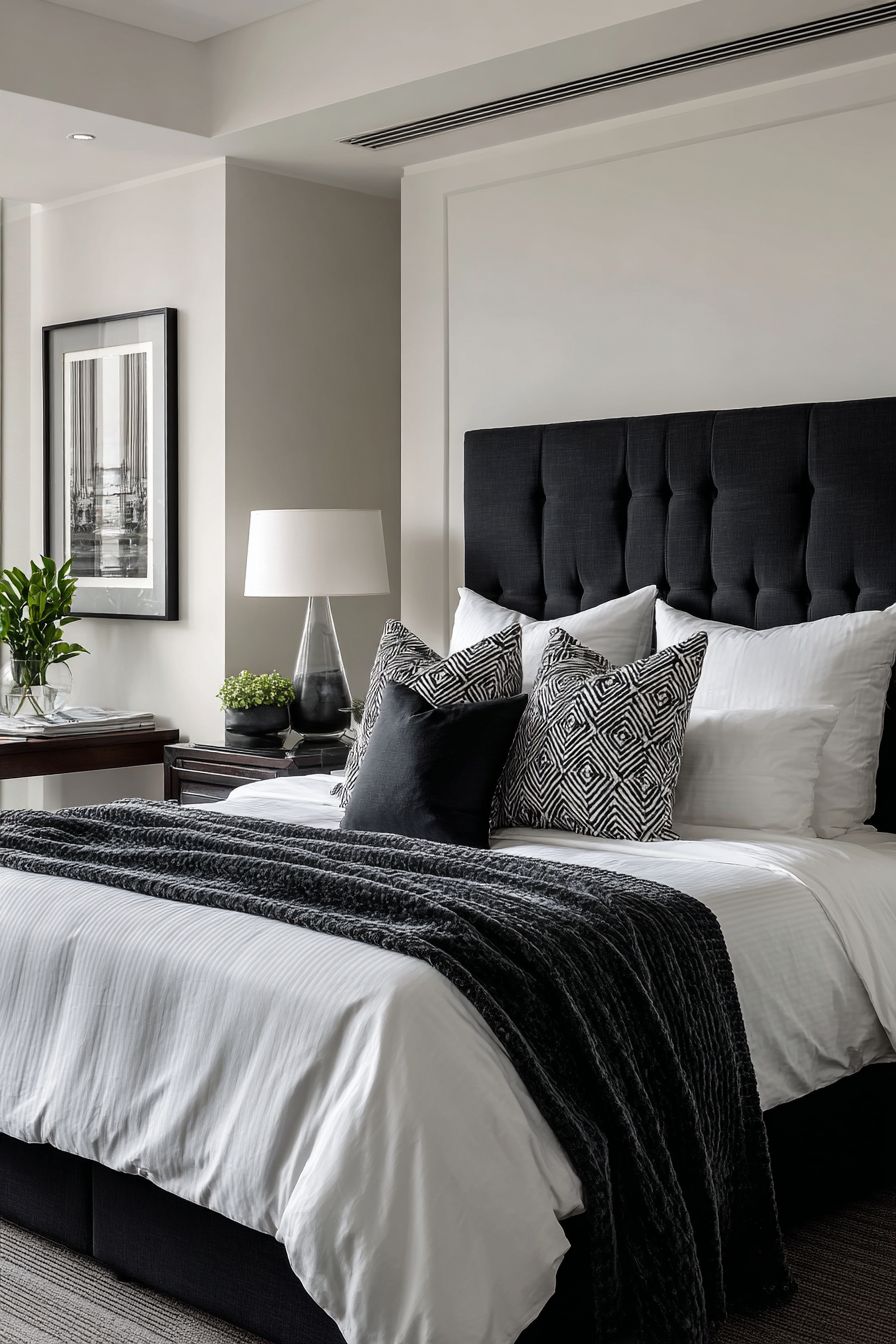 Emphasize Focus with a Black Statement Headboard