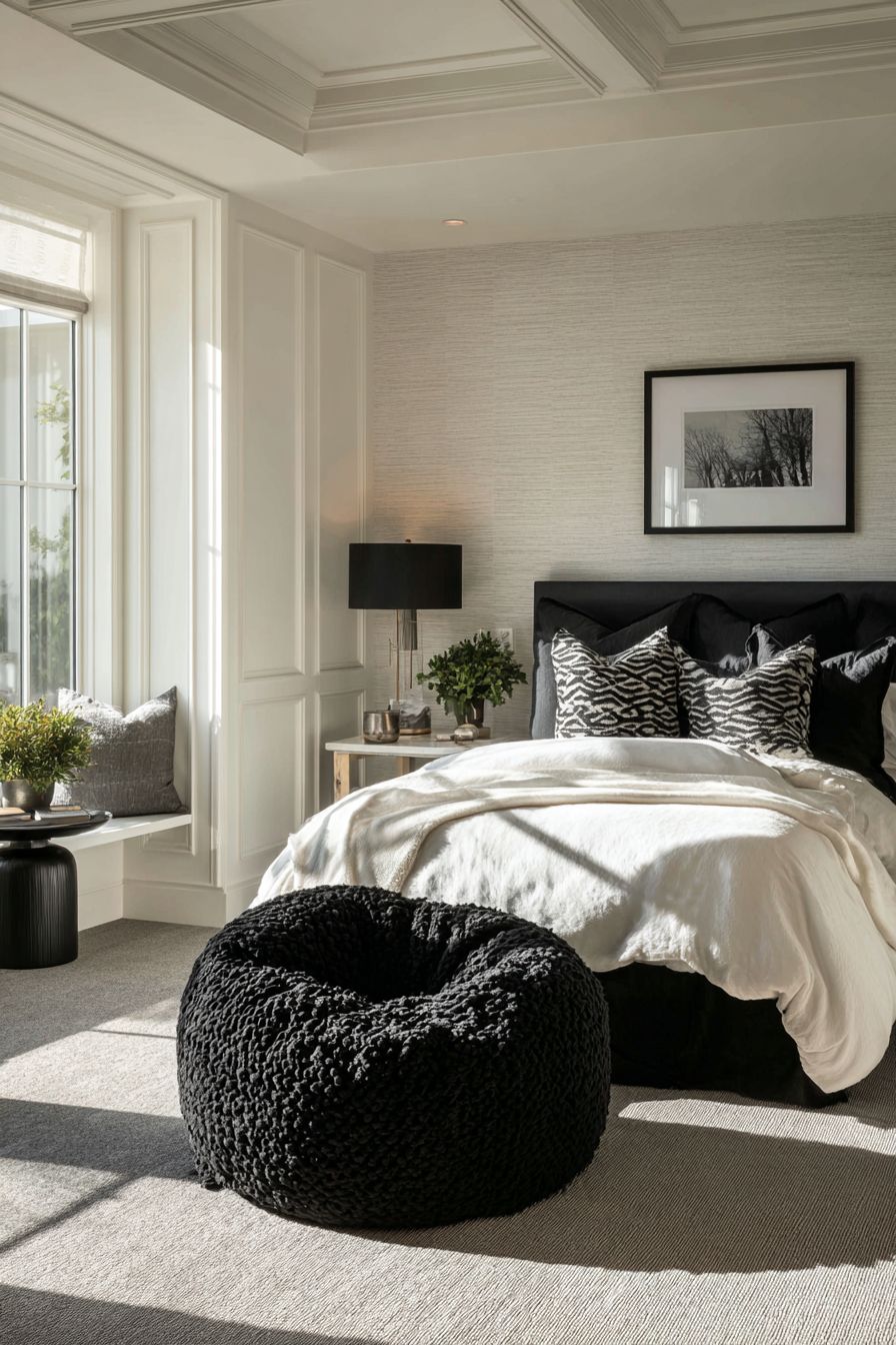 Cozy Up with Black & White Bean Bag
