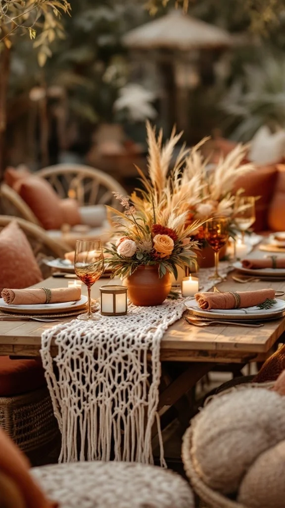 Bohemian Luxe Featuring Macramé and Pampas Grass