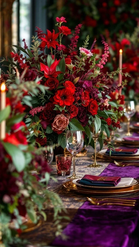 Vibrant Jewel-Tone Floral Designs