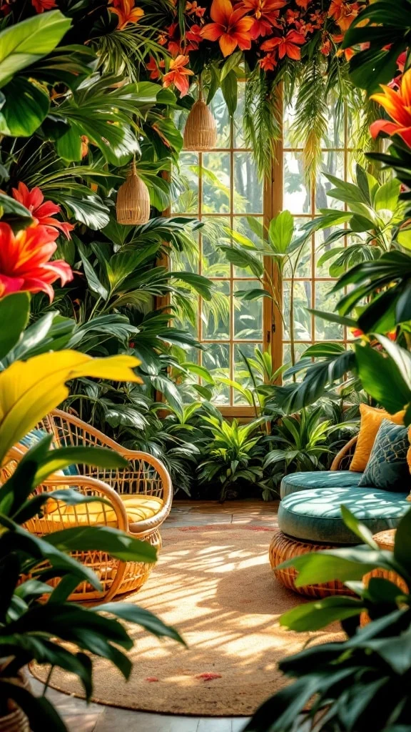 Tropical Oasis with Lush Greenery