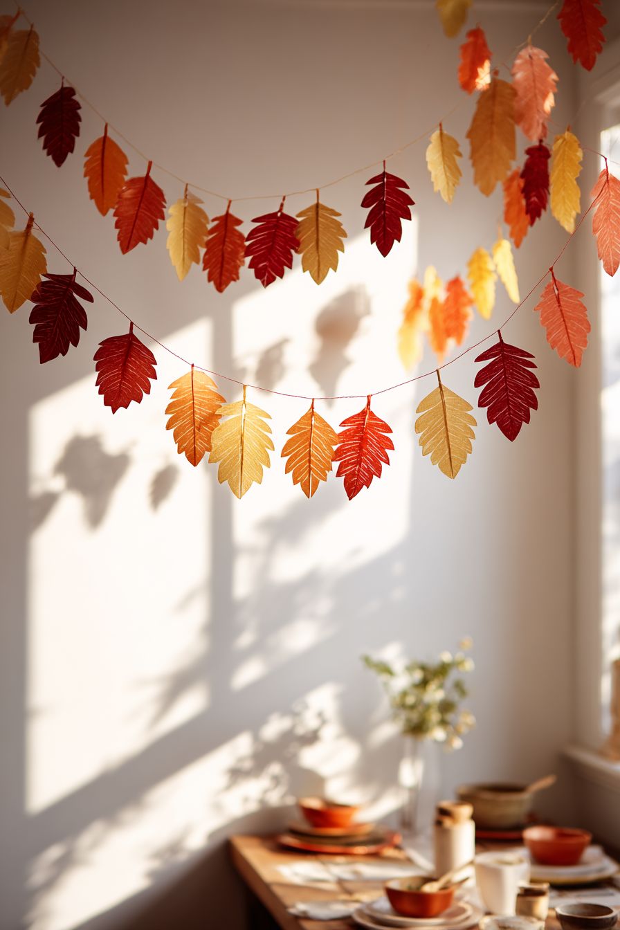 Simple Paper Leaf Garland Decoration