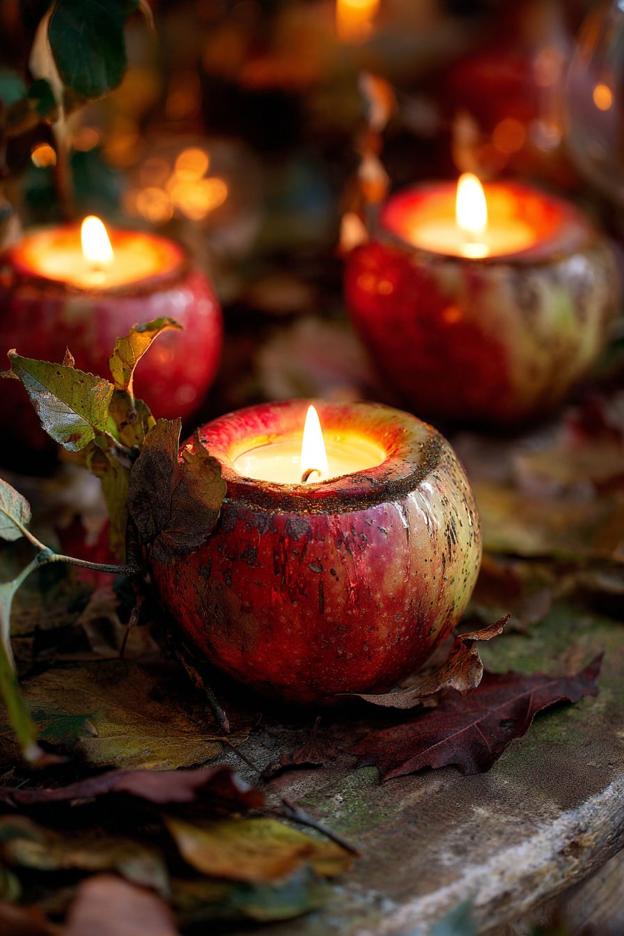 Transform Apples into DIY Candle Holders