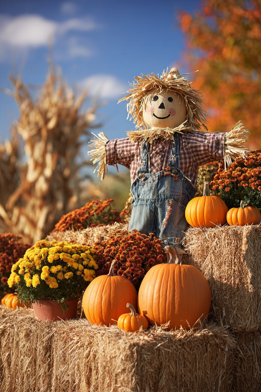 Simple Scarecrow Photo Booth Setup