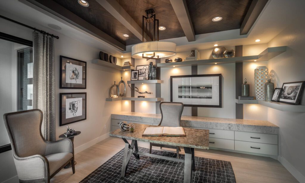 Gray Themed Home Office Gray-themed elegant home office