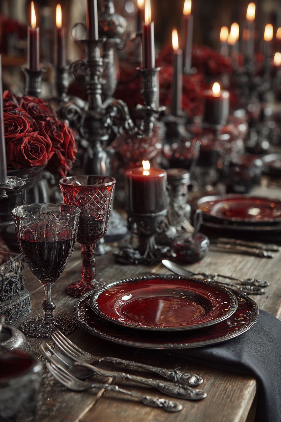 Include Blood-red Tableware for Drama