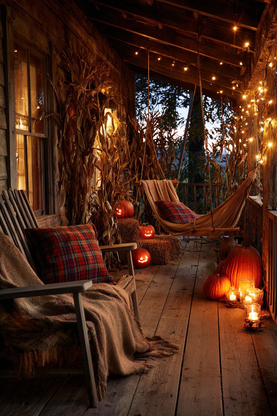 Hang Cozy Plaid Blankets Outside