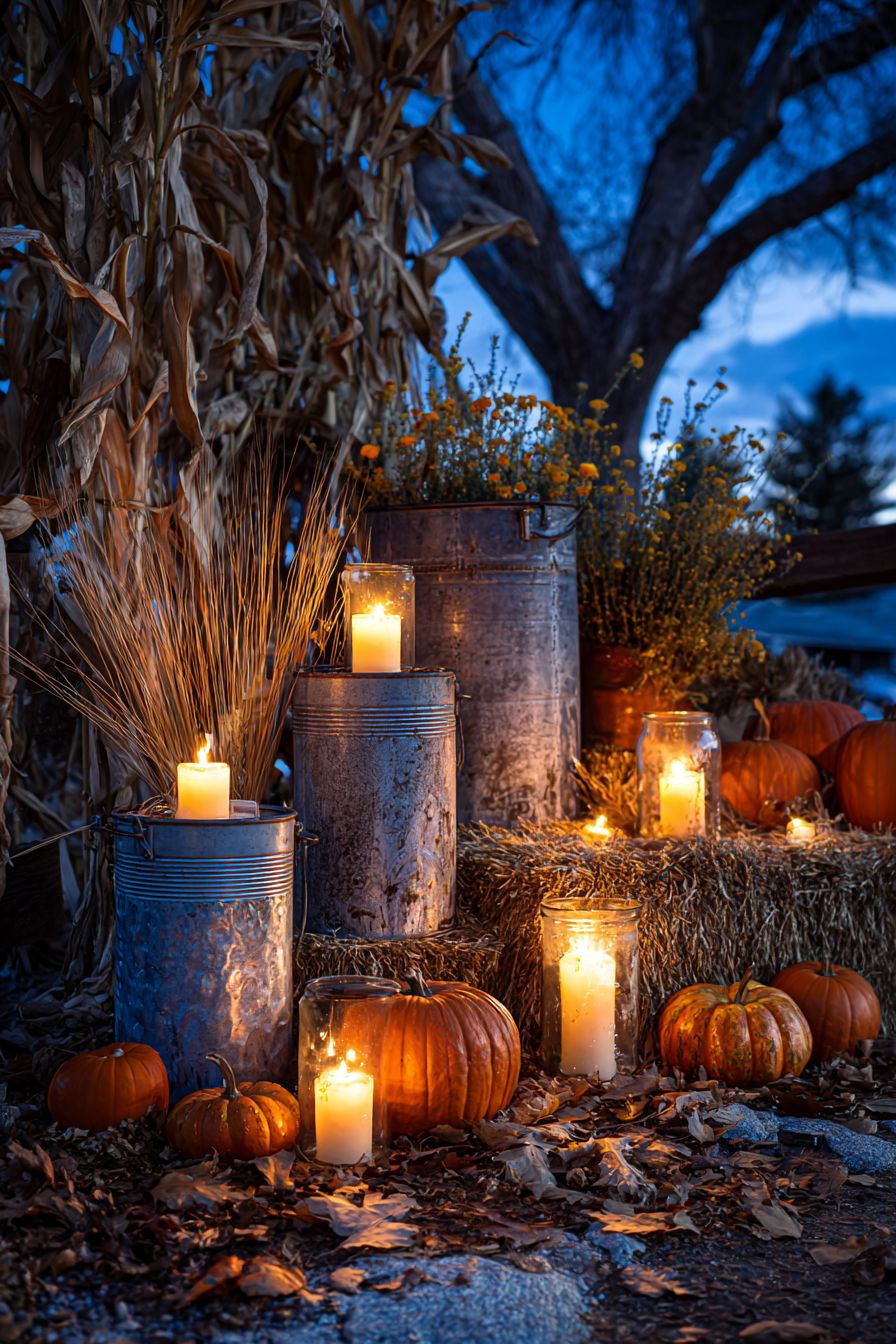 Use Milk Cans as Creative Candle Holders