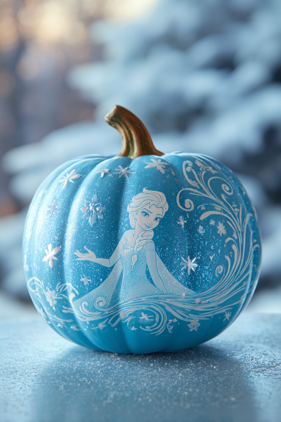Showcase an Elegant Elsa Pumpkin