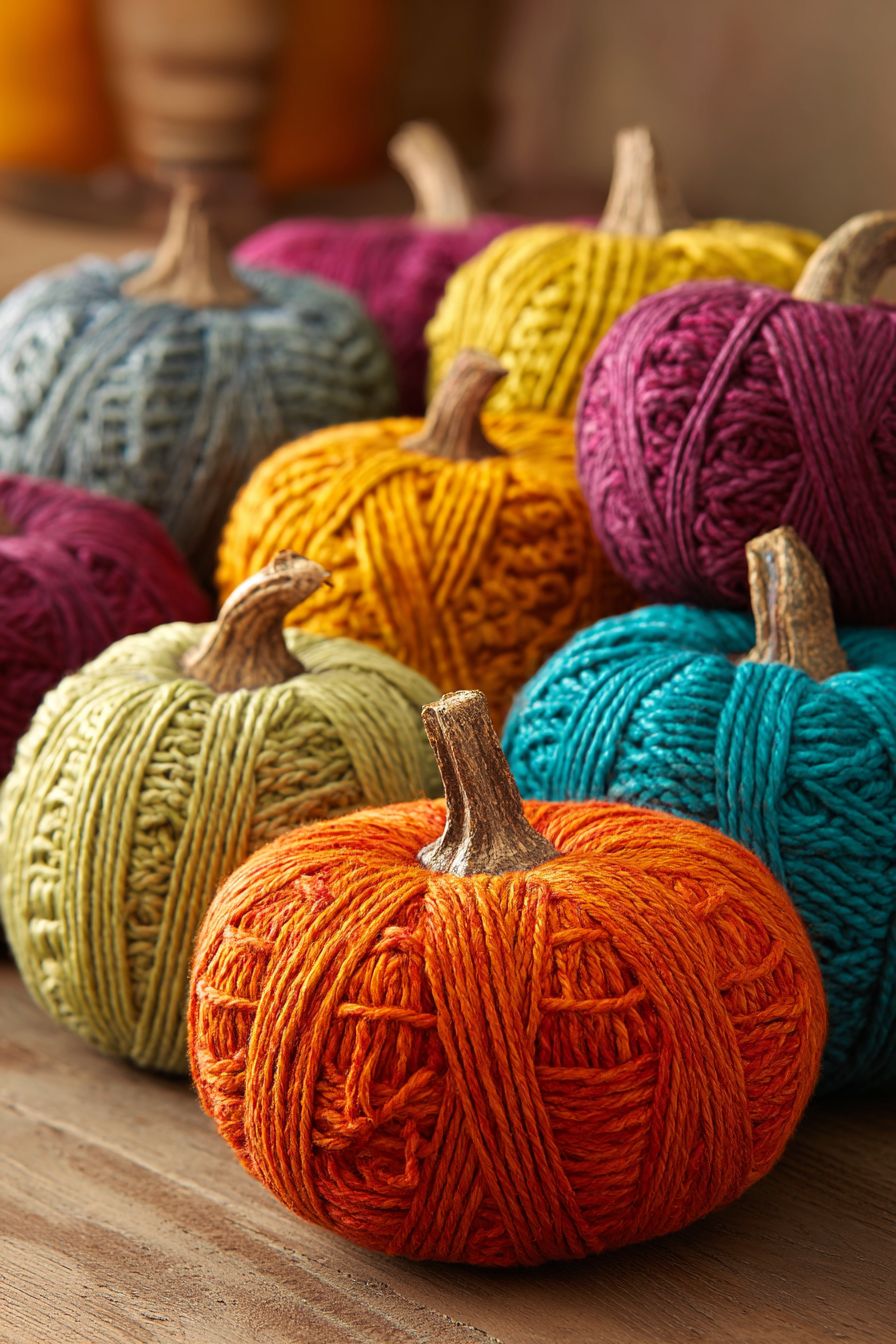 Wrap Pumpkins in Cozy Yarn