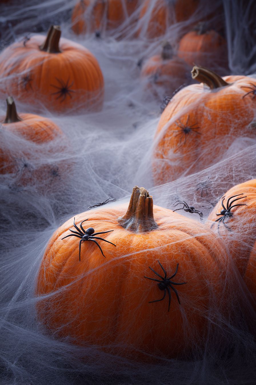 Wrap Pumpkins with Spider Webs