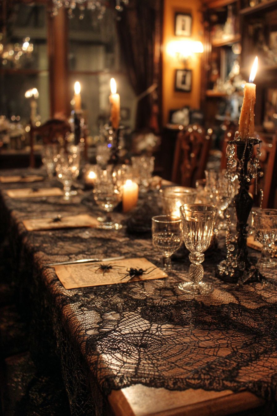 Maximize Spookiness with Spider Web Tablecloths