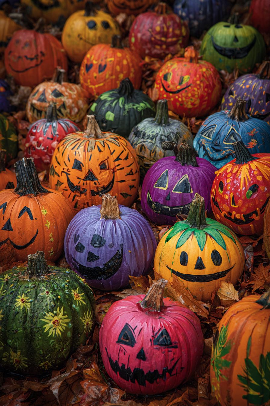 Paint No-Carve Pumpkin Faces