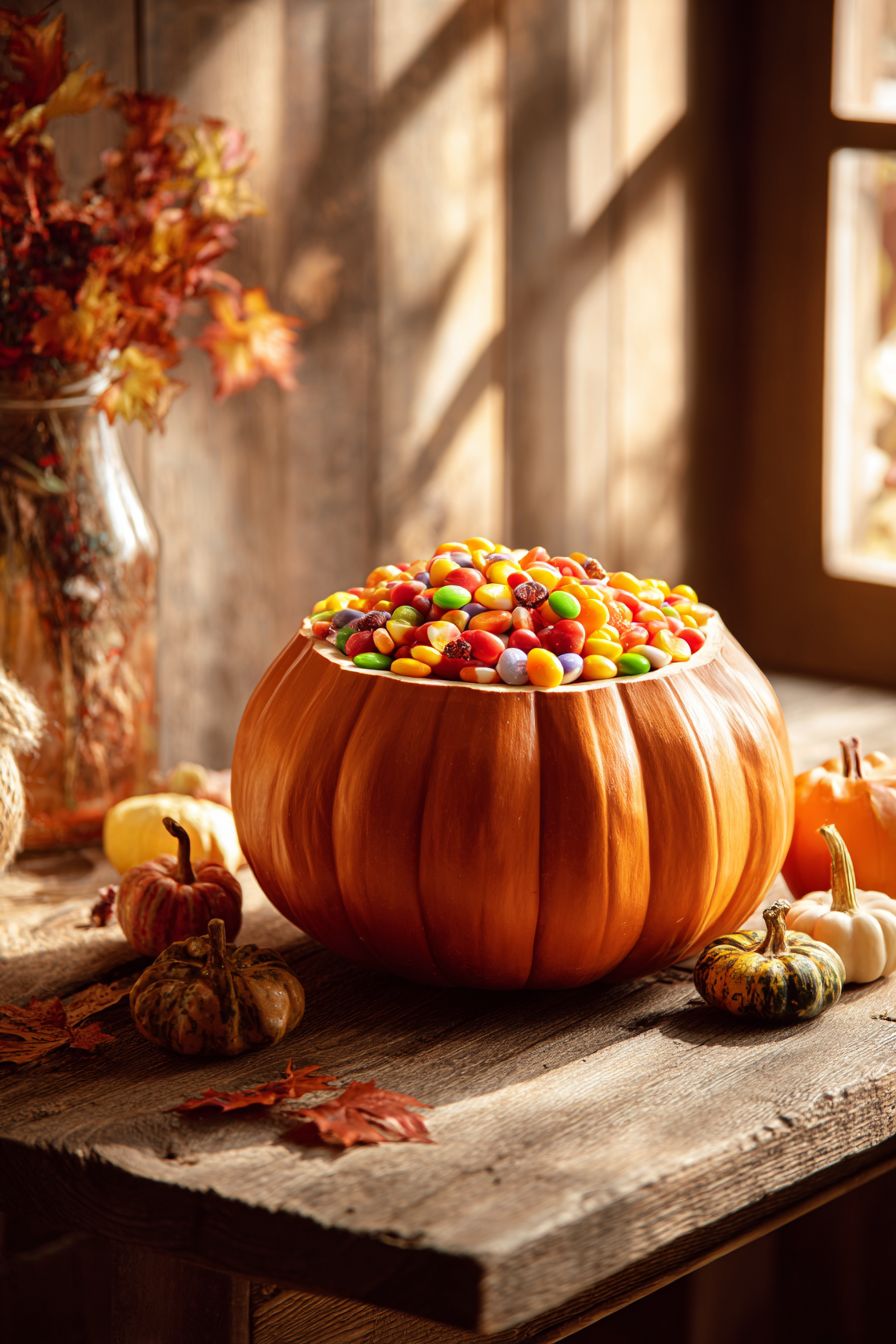 Transform a Pumpkin Into a Candy Bowl