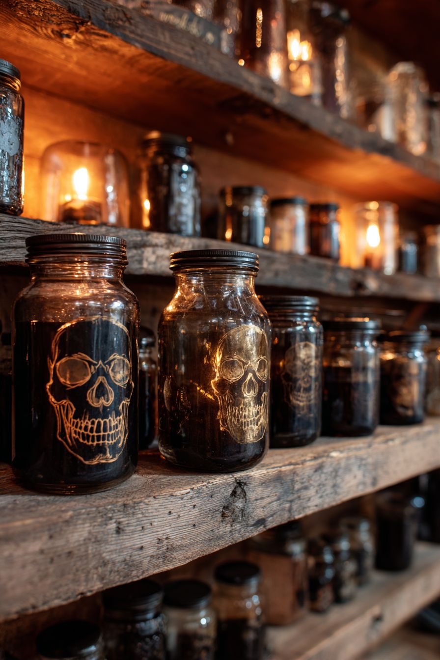Simple Skull Jars for Eerie Decor