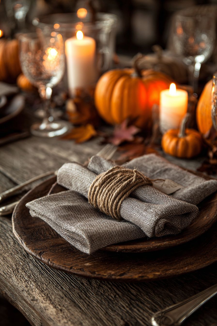 DIY Fabric Napkin Rings with Jute Twine