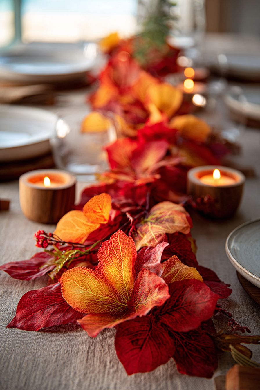 Set the Scene with Colorful Leaf Garlands